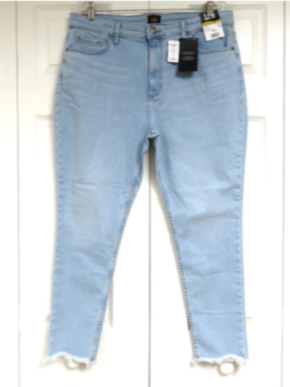 New! Lee 18M High-Rise Skinny Ankle Jeans Frayed Hem